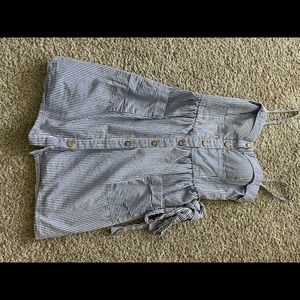 Blue and white stripped dress